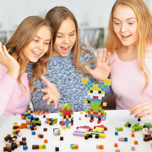Picasso Cubes 0.5” Pixel Magnetic Puzzle Cube 200 Piece Mix & Match Sensory Toys STEAM Education Learning Building Block Magnets Children Construction Toy Set Stacking Magnet Creative Kit PMC200 - Image 2