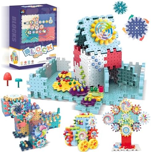 Gear Toys Interlocking Building Blocks for Kids, 150PCS Building Toys Set by ROHSCE