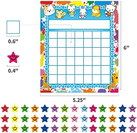 REGELETO 80 Pack Classroom Incentive Chart for 2 Designs with 2400 Pieces Colorful Star Stickers for Students Classroom Teaching or Family Using - Image 2