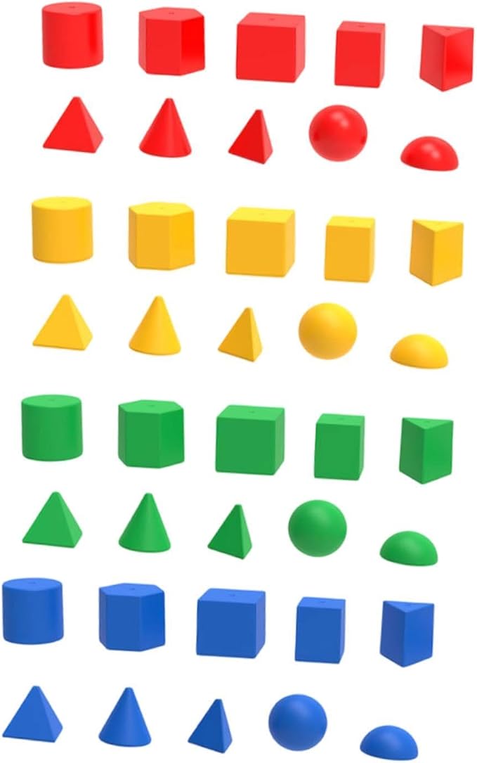 40Pcs Geometric Shapes Blocks Math Manipulatives Pattern Blocks - Image 7