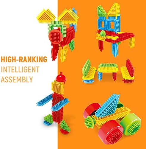 Baby Building Toys, 150pcs Bristle Shape 3D Building Blocks Toy Set - Image 5