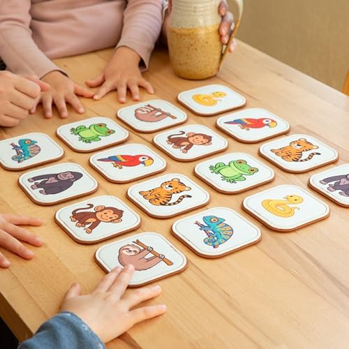 Felt Jungle Matching Game for Toddlers – Wild Animal Memory Game & Flash Cards – Soft and Safe for Ages 1+ – Montessori Preschool Learning Activity – Educational Jungle Toy for Boys & Girls - Image 6