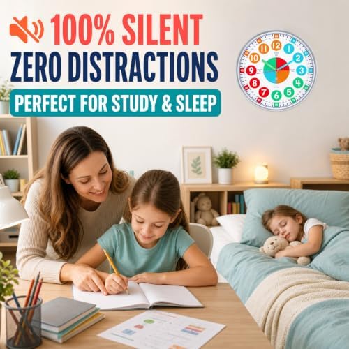 OWLCONIC Kids Teaching Clock - Learning Clock, Silent 10in, Classroom Decor - Image 7