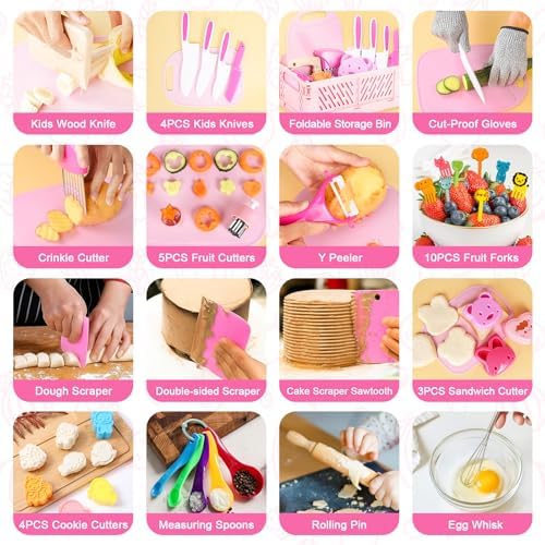 Kids Knife Set for Real Cooking, Montessori Toys, Kids Cooking Sets Real - Image 3