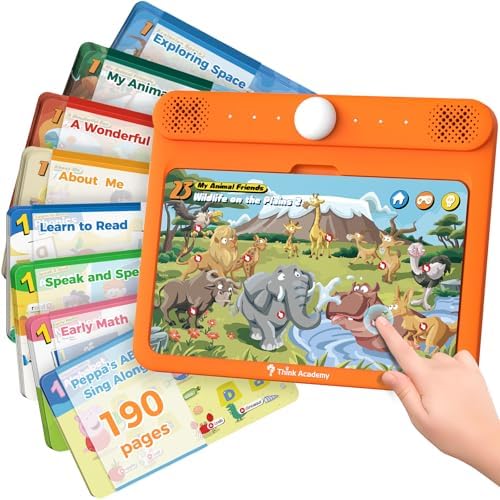 190 Themes Learning Cards with Kids Learning Pad X100 Bundle for Aged 4 5 6 Year Old by ThinkAcademy