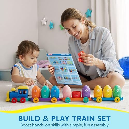 Play-Act Learning Toys for 1 2 3 Years Old, Counting, Matching & Sorting Montessori Learning Dinosaur Train Including 9 Dinosaurs, Birthday Gift for Baby Boys Girls - Image 6