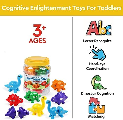 GKDOMS Alphabet Dinosaurs Matching Toy, Toddlers ABC Learning Dinosaurs - Image 6