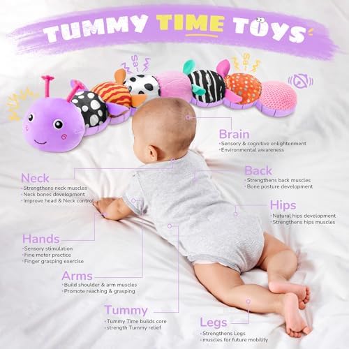 AWOTOY Baby Toys 6-12 Months Music Caterpillar Stuffed Animals Infant Toys - Image 2