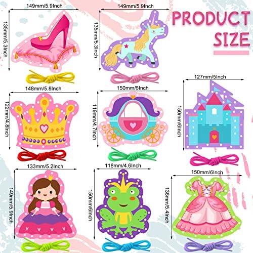 Zonon 8 Pcs Kids Sewing Cards 8 Patterns Lacing Cards - Image 2
