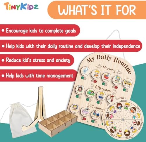 Personalized Wooden Daily Routine with Emotion Wheel, Daily Chore Chart for Kids, Behavior Chart at Home for Toddler, Visual Schedule with Feeling Wheel for Kids Boys Girls - Image 5