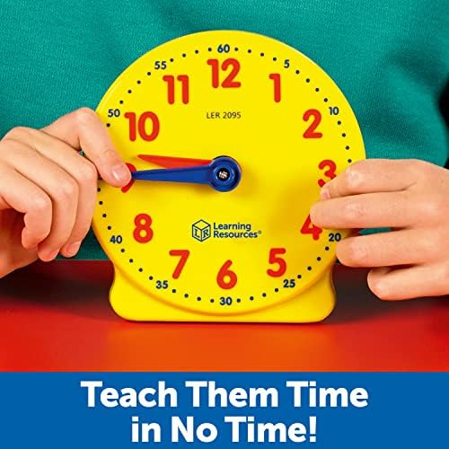 Learning Resources Big Time Student Clock, Teaching & Demonstration Clock, Develops Time and Early Math Skills, Ages 5+, Clock for Learning, 12 Hour,Back to School Gifts - Image 3