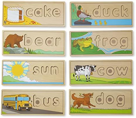 Melissa & Doug See & Spell Wooden Educational Language Learning Toy with Letters, Puzzle Boards Preschool Learning Activities, See & Spell Toys for Kids Ages 4+ (Pack of 6) - Image 4