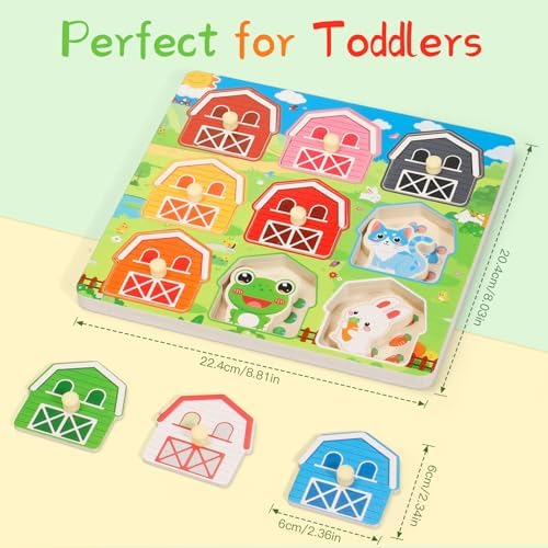Toddler Wooden Puzzles Ages 1-3, Montessori Toys for 12+ Months Boys Girls - Image 3