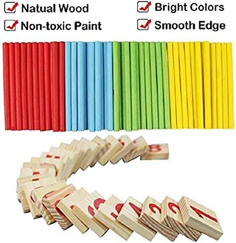 KUTOI Counting Number Blocks and Sticks | Montessori Toys for Kids Learning| Homeschool Supplies for Math manipulatives | Toddlers Educational Wooden rods with Storage Tray - Image 3