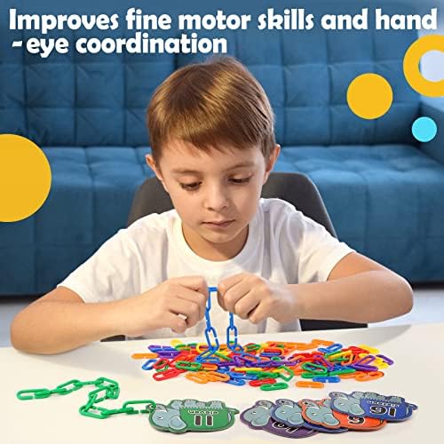 Aizweb 240pcs C-Clips Hooks Plastic Chain Links - Counting & Linking Activity Kit, Sensory Toys for Toddlers, Develops Kid's Fine Motor and Color Recognition & Sorting Skills,Educational Learning Toys - Image 2