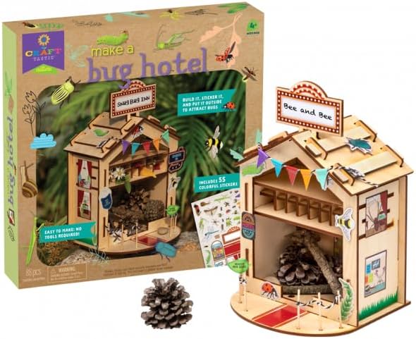 Craft-Tastic — Make A Bug Hotel — DIY Nature Craft Kit — No Tools Needed — Decorate Your Hotel with Stickers — Ages 4+ with Help - Image 3