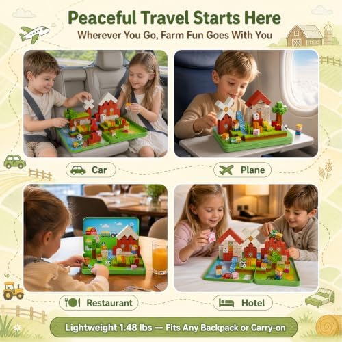Magnetic Cubes Farm Travel for Kids: Hold 15 Blocks, 60s Storage - Image 3