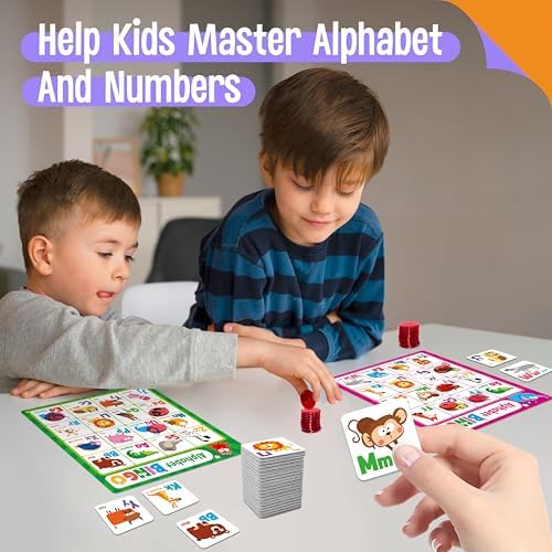 SpriteGru Alphabet Bingo Game, Uppercase/Lowercase/Number Bingo Game ABC and 123 Bingo Board Game for Kindergarten and Preschool Kids 4+, Perfect for Classroom & At Home - Image 4