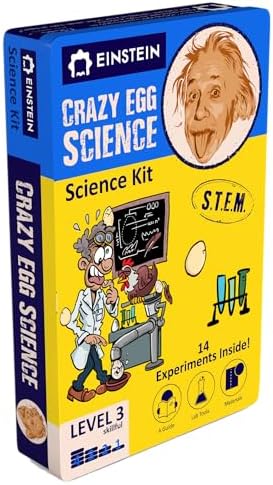 Einstein’s Crazy Egg Science LAB Science Kit for Kids. STEM for Boys & Girls Aged 8 and Above. 14 Exciting Experiments Inside. Detailed Picture Guide Included. by purple-cow