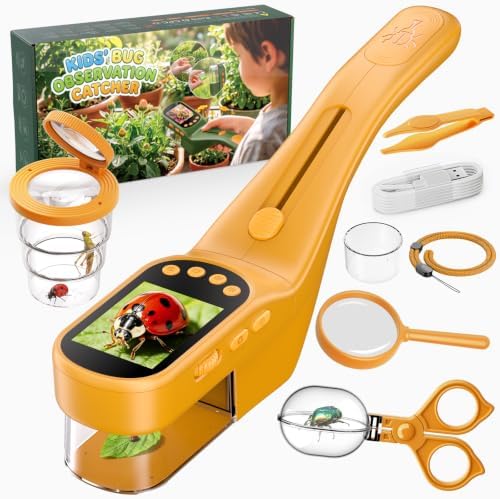Handheld Microscope for Kids, Outdoor Explorer STEM Toy with Bonus Tools, 2.4" IPS Screen, Ergonomic Grip, Digital Camera, Photo/Video, Magnifier, Science Kit – Gift for Boys & Girls Age 3-12 by Unknown