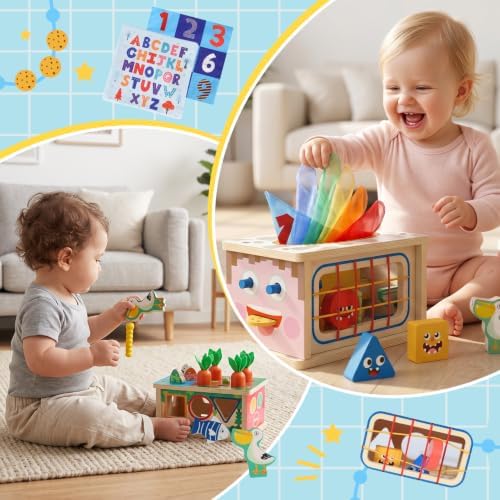 Ancaixin 8-in-1 Montessori Baby Tissue Box Toy for 12+Months, Activity Cube - Image 2