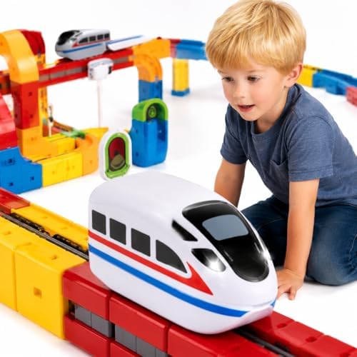 Electric Train Set Replacement Cars USB Rechargeable Add-On Train Cars for Use with Tracks Only(2Pcs) - Image 5