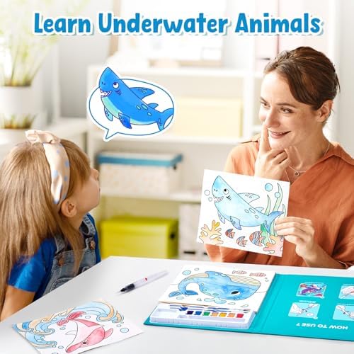 JoyCat Paint with Water Coloring Books for Toddlers (Sea Animals) - Image 6