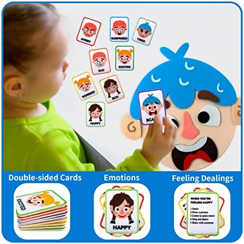 Craftstory 86 Pcs Social Emotional Learning Activities Sensory Toys for Kids- Montessori Toys with 2 Face Boards 9 Emotion Cards, Autism Learning Materials for Kids Speech Therapy Materials - Image 6