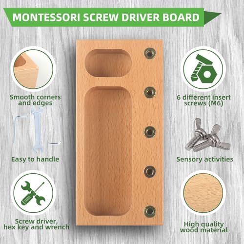 MEROCO Montessori Screwdriver Board Set Montessori Toys for 3 Year Old Boy - Image 3