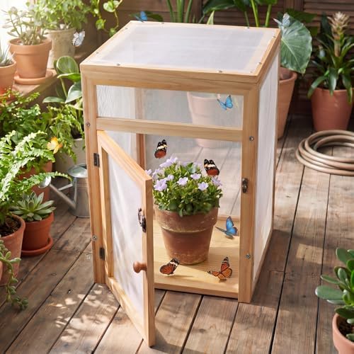 Bucherry Wooden Butterfly Habitat Cage Monarch Caterpillar Enclosure, 15.7" - Image 4