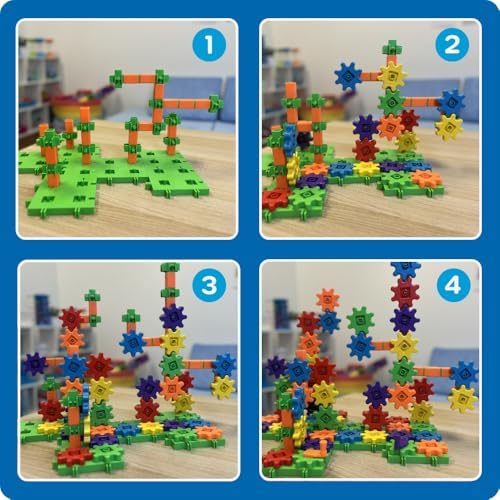 Learning Resources Gears! Gears! Gears! Super Building Toy Set, STEM Toys, Construction Toys, Gears for Kids, 150 Pieces, Ages 3+, Blue - Image 3