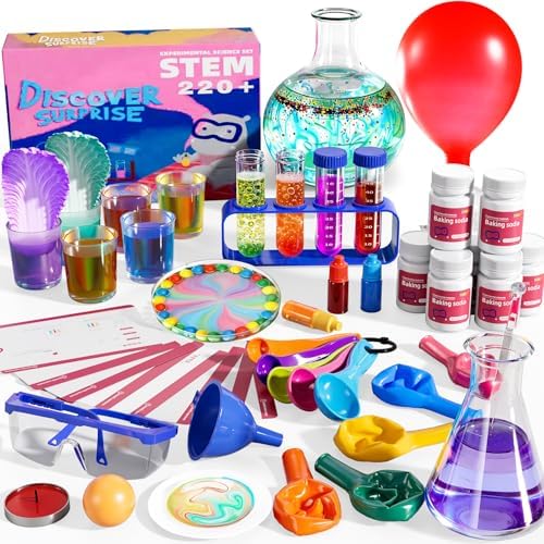 Science Kit with 220+ Science Lab Experiments, DIY STEM Educational Learning Scientific Tools for 3 4 5 6 7 8 9 10 11 Years Old Boys Girls Kids Toys by Unknown