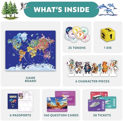 Stamp It! World Tour, Educational Map Geography Board Game for Kids 8-12 - Image 2