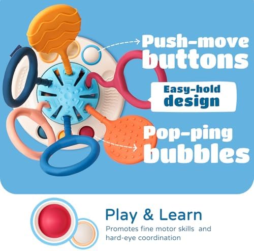 LiKee Montessori Toys for Baby Infant 4+ Months, Sensory Development Toys Silicone Pull String Toy Gift for Toddlers - Image 5