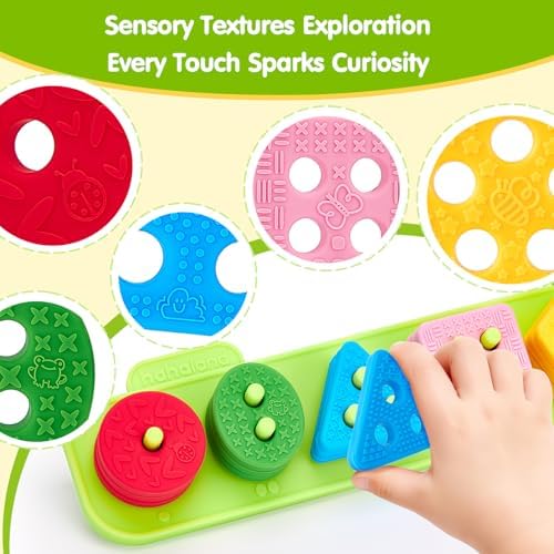 hahaland Silicone Sorting & Stacking Toys - Montessori Toys for 1 Year Old - Image 3