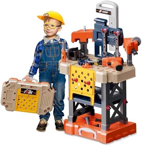 Kids Tool Bench with Power Drill and Realistic Tools Accessories by Unknown