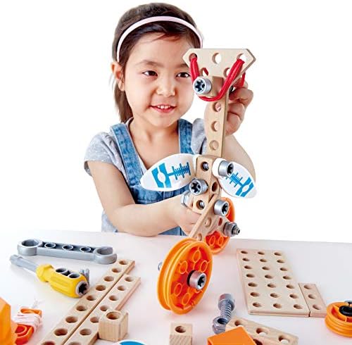 Hape Junior Inventor Deluxe Experiment Kit | 57 Piece Construction Building Toys, STEAM Science Kit for Kids 4 Years and Up (E3032A) - Image 2
