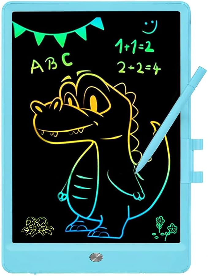 Kids LCD Writing Tablet, 10.5 Inch Colorful Electronic Board Drawing Pad, Electronic Erasable Doodle Tablet for Boys Girls Gifts for Toddler Educational Travel Birthday(Blue)