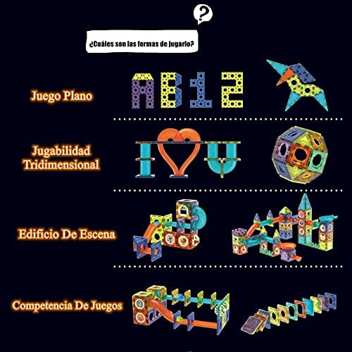 BINZKBB Light Magnetic Tiles Building Blocks for Kids,3D Clear Educational STEM Building Toys,Magnetic Marble Run Blocks Toys for Kids Ages 3 4 5 6 7 8 10+Year Old Boys Girls Creative Gift(110 PCS) - Image 4