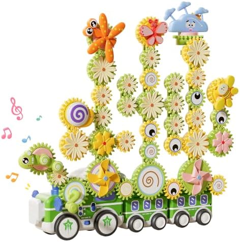4 in 1 STEM Gear Toys for Kids Ages 3+, Educational Building Blocks, 87Pcs by LFACHTER