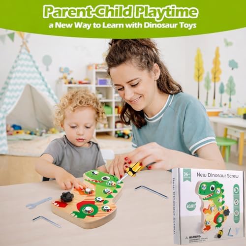 Montessori Dinosaur Screw Board, 8 Screws, Fine Motor Toy for Kids Ages 3+ - Image 4