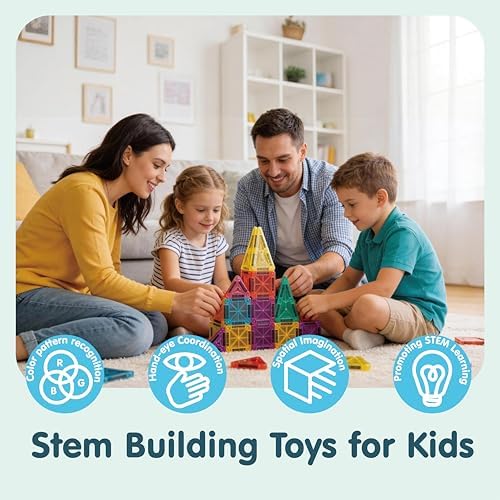 Mini Magnetic Tiles 34PCS Travel Set with Metal Box for Kids 3-6 - Image 6