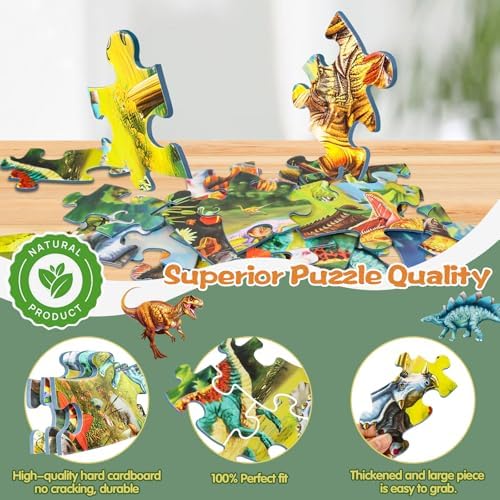 DIGOBAY 70PCS Glow in The Dark Dinosaur Floor Puzzles for Kids Ages 4-8 - Image 4