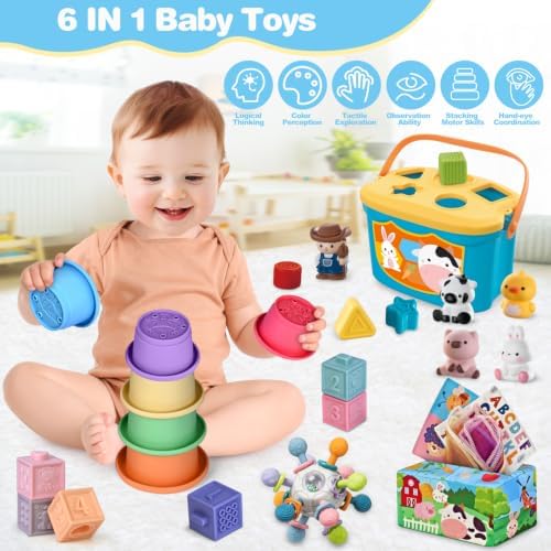 6 In 1 Baby Toys, 6-12 months Baby Toys, Montessori Toddler Gifts Toddlers - Image 4