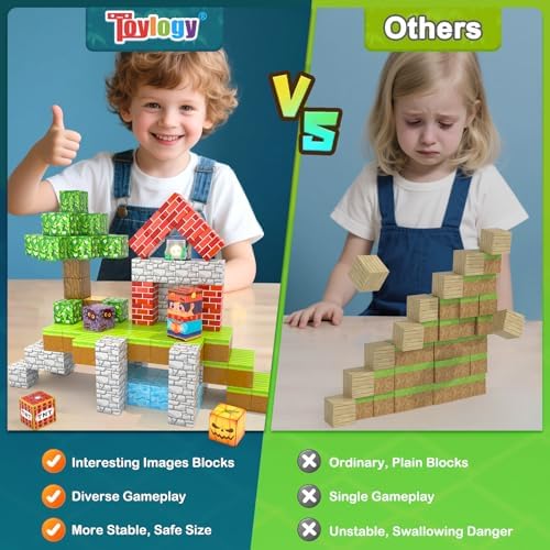 150PCS Large Magnetic Blocks - Build Mine Magnet World Forest Tiles, Magnet Kids Games Classroom Must Haves Toddlers Magnetic Toys for Boys & Girls 3-5 6-8, STEM Montessori Sensory Ourdoor Toys Gift - Image 6