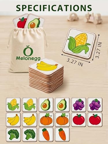 Felt Matching Game for Toddlers, Fruit Vegetable Montessori Toys Travel Toys for 1-3 Memory Flash Cards for 2 3 Year Old, Soft Safe Preschool Educational Gifts for Boys Girls - Image 6