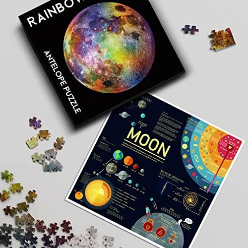 ANTELOPE Rainbow Moon 1000 Piece Jigsaw Puzzle for Adults, Space Theme, Paperboard, Round Puzzle, High Resolution, Matte Finish, No Dust, Includes Poster, 26.5 inches - Image 5