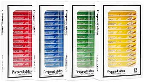 48 Prepared Microscope Slides Set of Animals Insects Plants Flowers, Biological Learning Resource Specimens for Kids Beginner Classroom Basic Science Education by DIY-SCIENCE