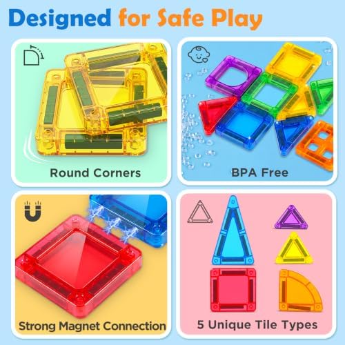URMYWO Magnetic Building Tiles, Magnetic 3D Blocks Construction Playboards - Image 2