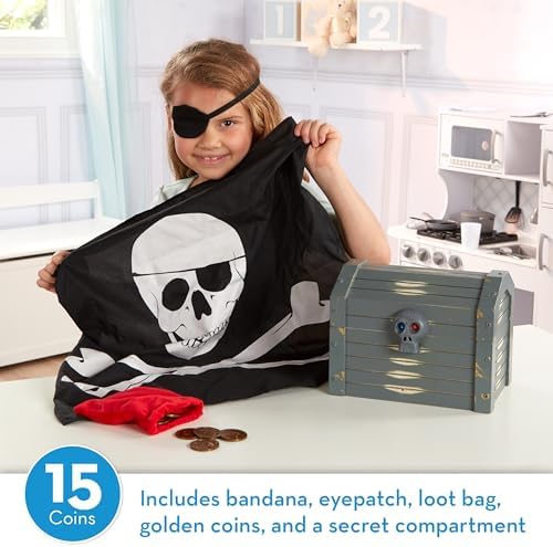 Melissa & Doug Wooden Pirate Chest Pretend Play Set - Image 2